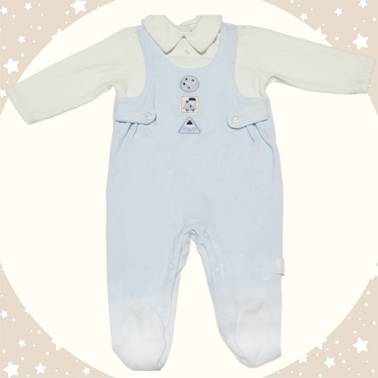 Salopetă Velur Albastru (0-6 luni)