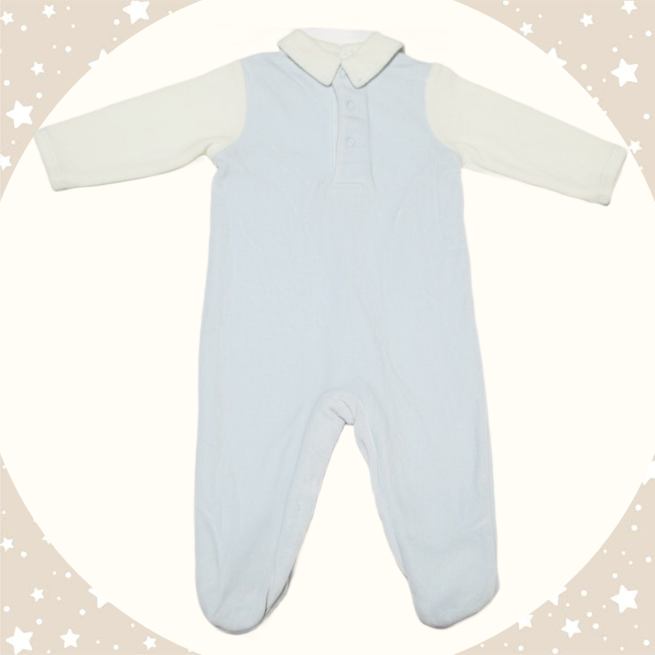 Salopetă Velur Albastru (0-6 luni)