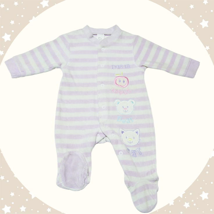 Salopetă Dungată Mov (0-24 luni)