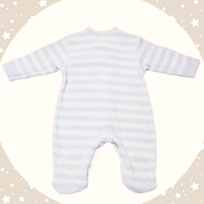 Salopetă Dungată Mov (0-24 luni)