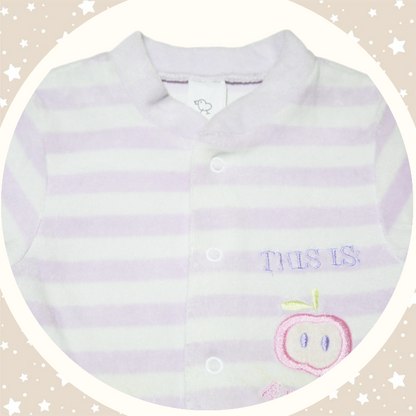 Salopetă Dungată Mov (0-24 luni)