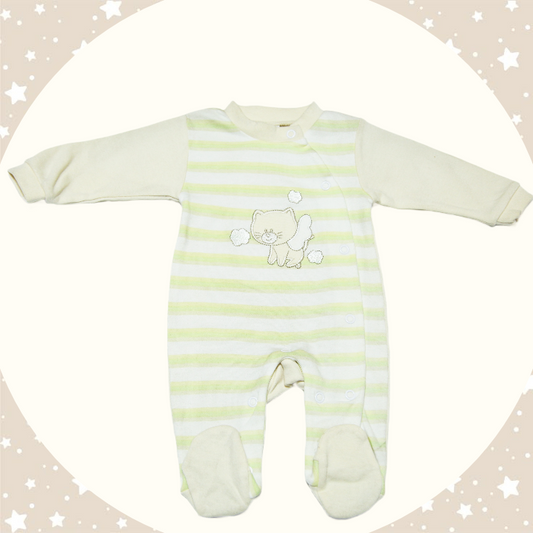 Salopetă Dungată Galben (0-2 luni)