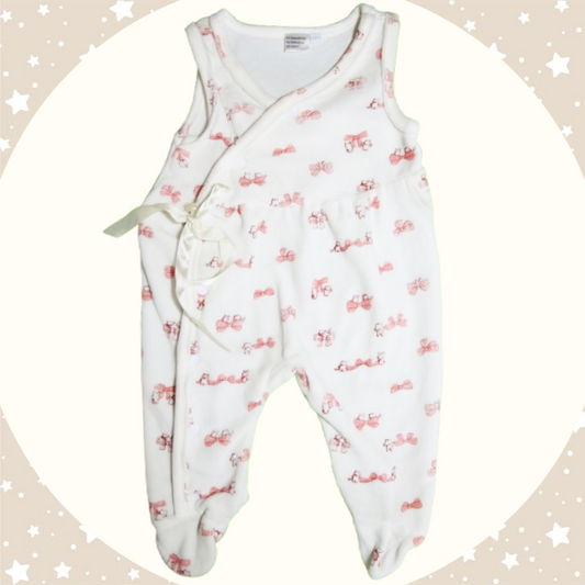 Salopetă cu fundiță (0-9 luni)